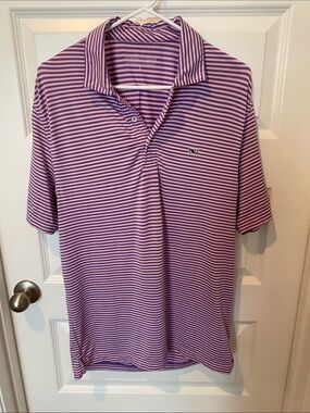 Vineyard Vines Lavender and light pink Striped Polo